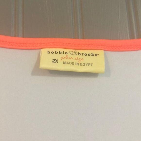 Bobbie Brooks Womens Plus Size 2X "Work It" Tank Top White & Neon Pink Sleeveles - Picture 4 of 5